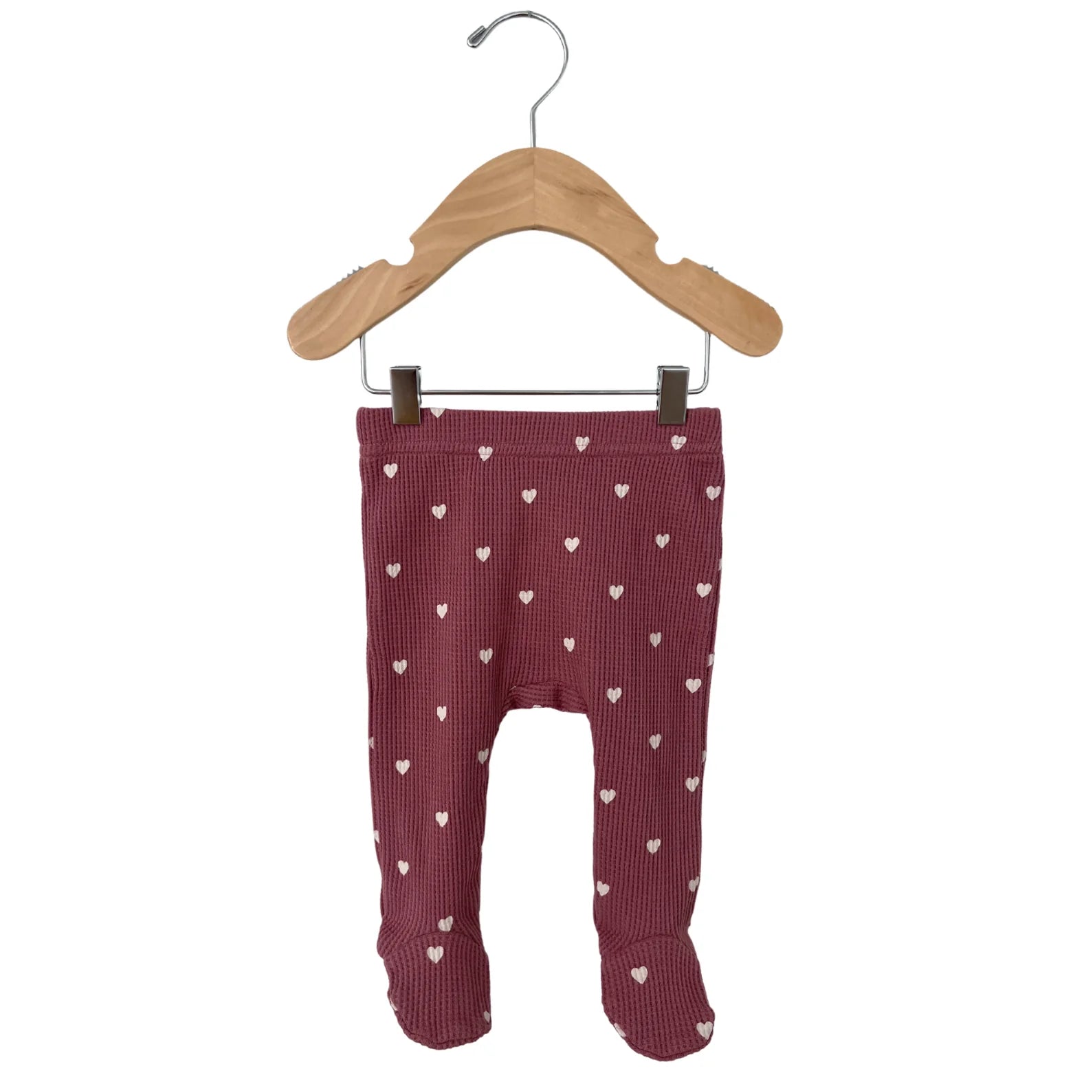 Organic Waffle Kimono & Pant Set-Mauve Heart - Twinkle Twinkle Little One