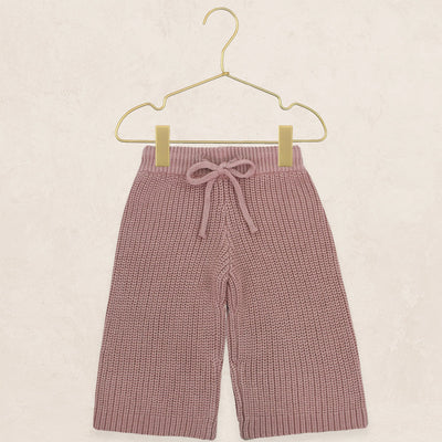 Knit Chunky Sweater & Wide Leg Pant - Mauve