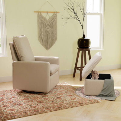 Babyletto Cali Storage Ottoman in Eco-Performance Fabric | Water Repellent & Stain Resistant