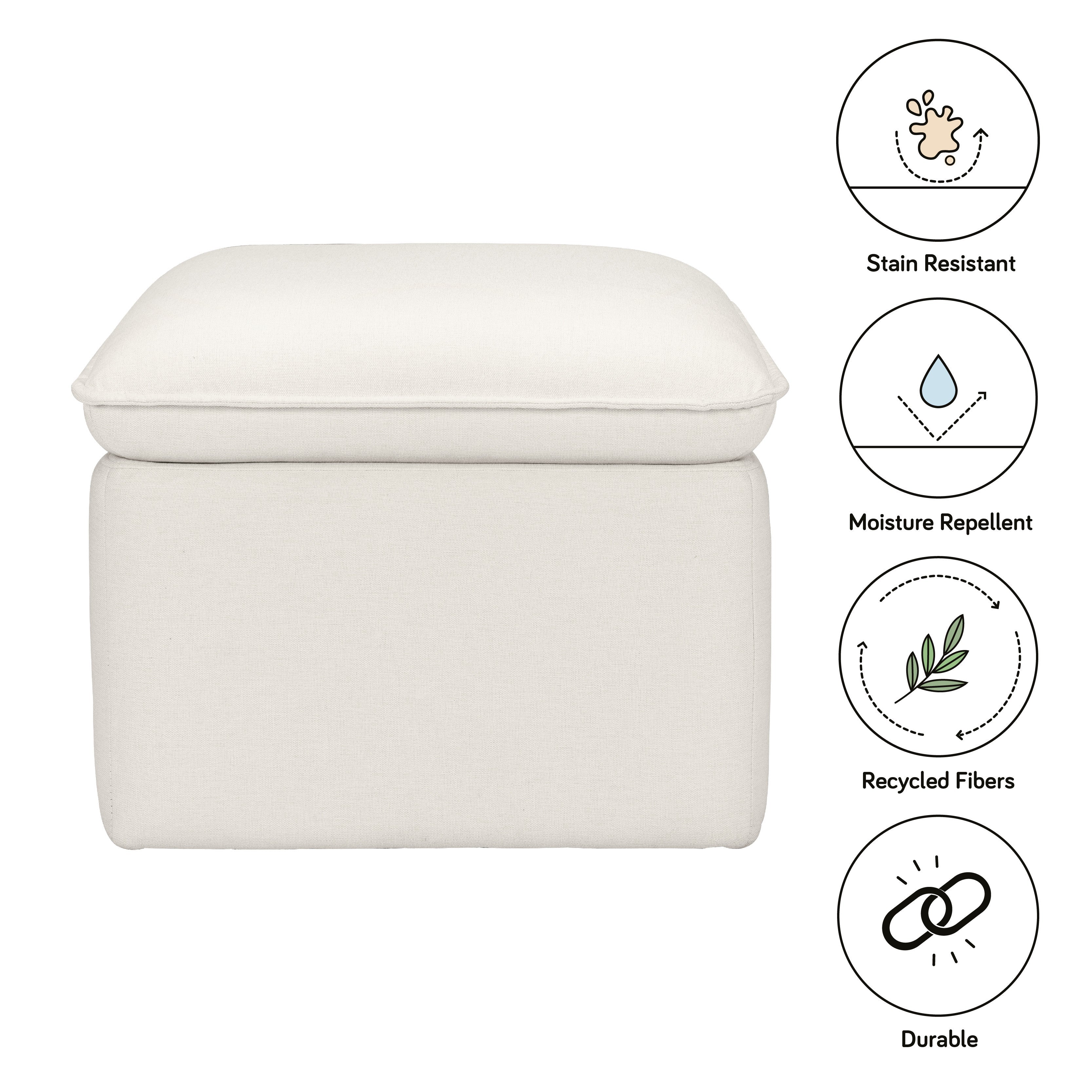 Babyletto Cali Storage Ottoman in Eco-Performance Fabric | Water Repellent & Stain Resistant