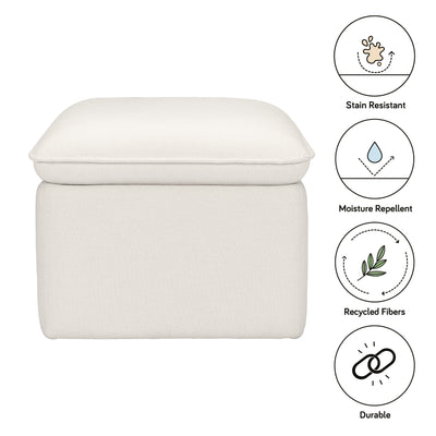 Babyletto Cali Storage Ottoman in Eco-Performance Fabric | Water Repellent & Stain Resistant