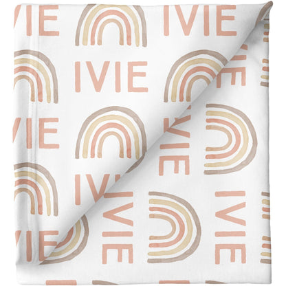 Sugar + Maple Personalized Stretchy Blanket | Rainbow - Twinkle Twinkle Little One