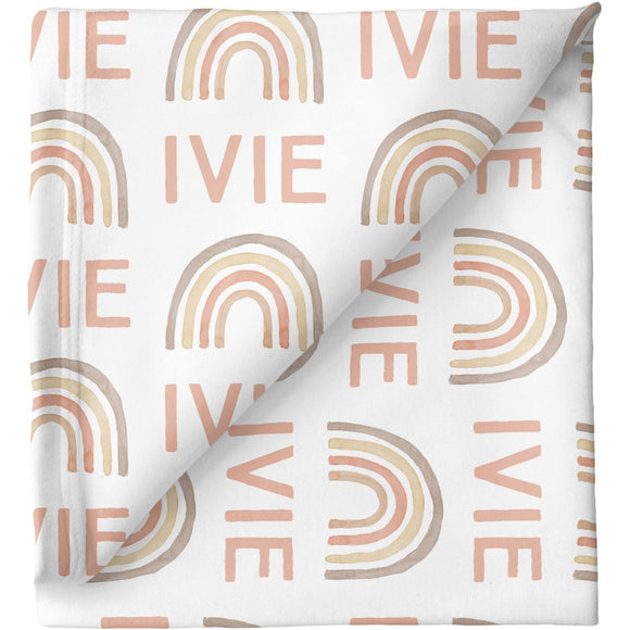 Sugar + Maple Personalized Stretchy Blanket | Rainbow - Twinkle Twinkle Little One