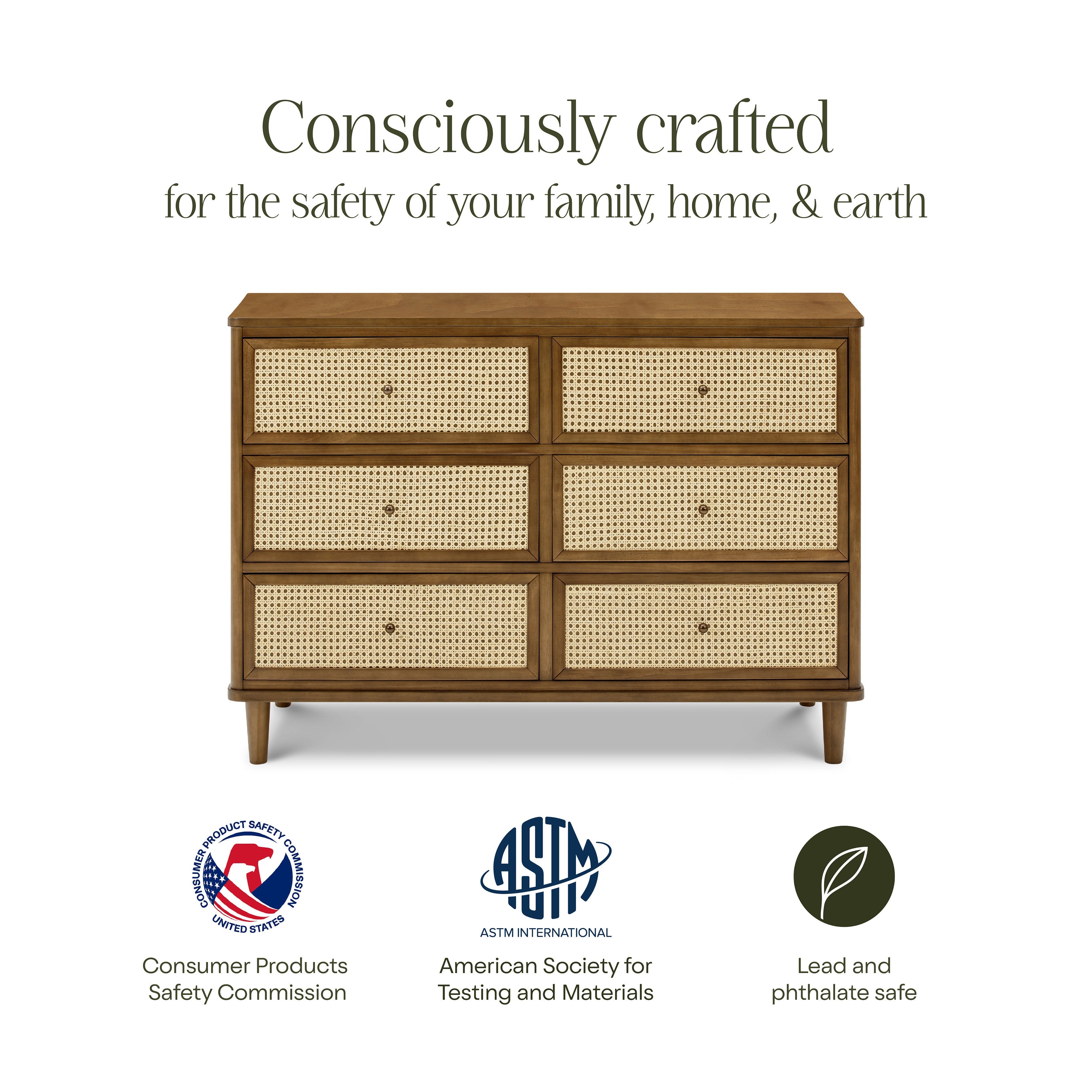 Namesake Marin with Cane 6-Drawer Dresser