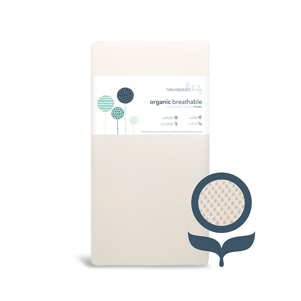 Naturepedic Organic Breathable Baby Crib Mattress (2-Stage) - LIGHTWEIGHT / 2-STAGE / No