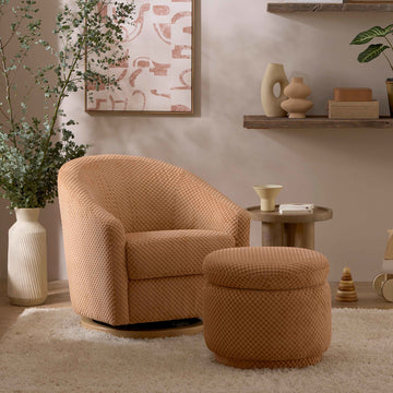 Babyletto Enoki Storage Ottoman in Velvet Checker - Twinkle Twinkle Little One