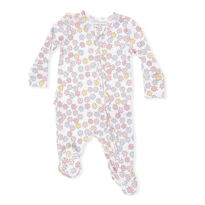 Sarah Floral 2 Way Ruffle Back Zipper Footie