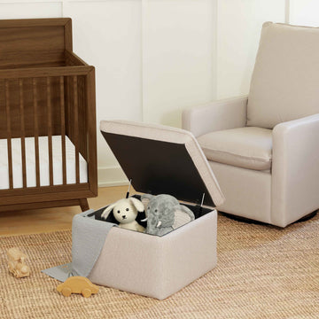 Babyletto Cali Storage Ottoman in Eco-Performance Fabric | Water Repellent & Stain Resistant - Twinkle Twinkle Little One