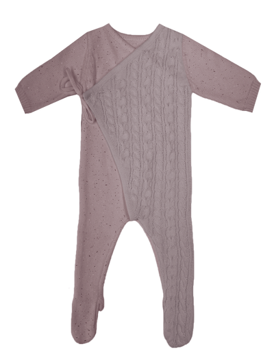 Girl's Cable Wrap Footie & Hat Set - Pale Pink - Twinkle Twinkle Little One