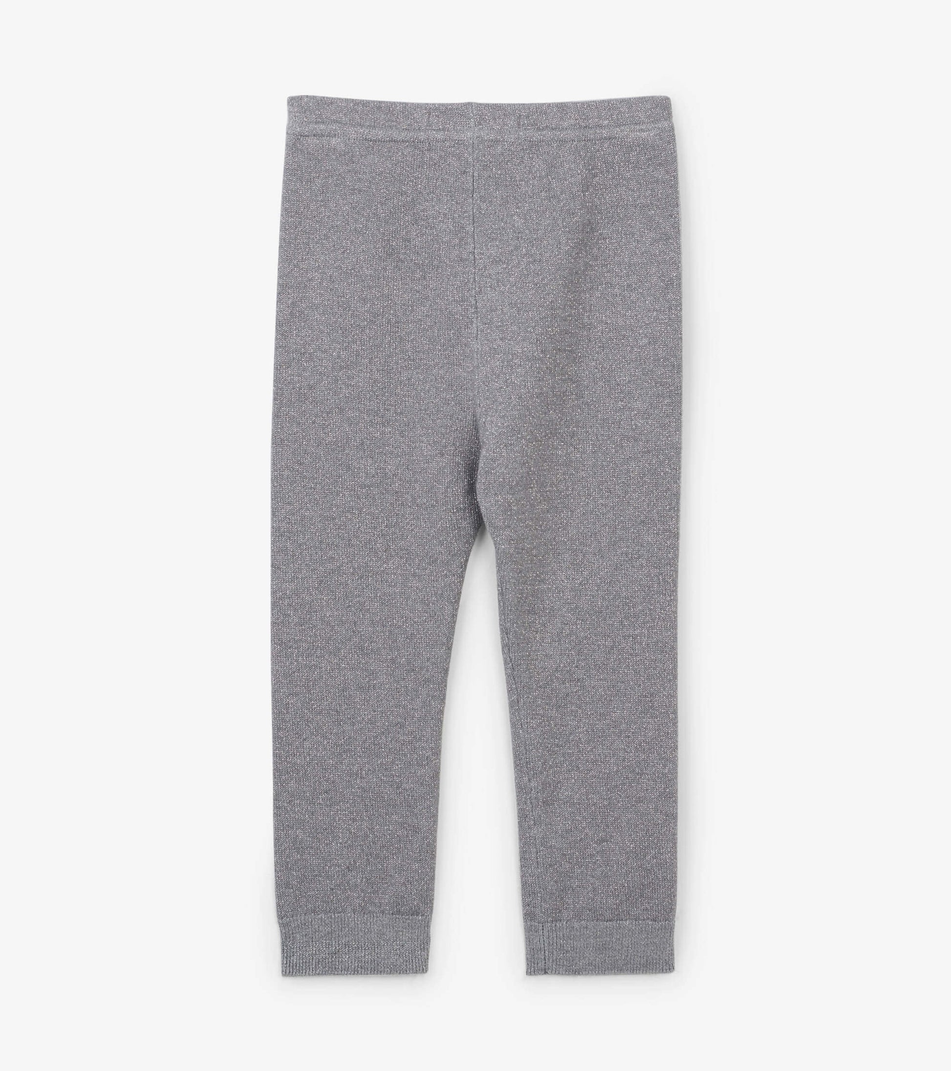 Silver Glitter Cable Knit Leggings
