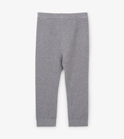 Silver Glitter Cable Knit Leggings