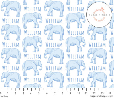 Sugar + Maple Plush Minky Fleece Personalized Blanket | Elephant - Twinkle Twinkle Little One