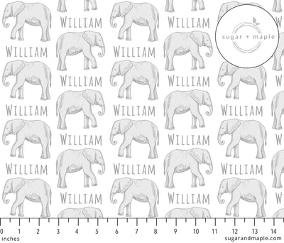 Sugar + Maple Plush Minky Fleece Personalized Blanket | Elephant - Twinkle Twinkle Little One