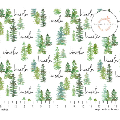 Sugar + Maple Plush Minky Fleece Personalized Blanket | Pine Tree - Twinkle Twinkle Little One