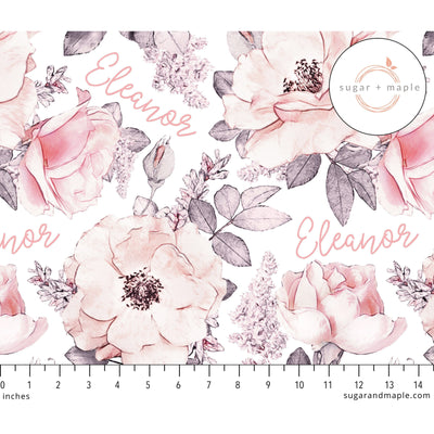 Sugar + Maple Plush Minky Fleece Personalized Blanket | Wallpaper Floral - Twinkle Twinkle Little One