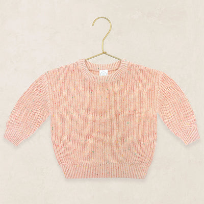 Knit Chunky Sweater & Wide Leg Pant - Petal Speckle