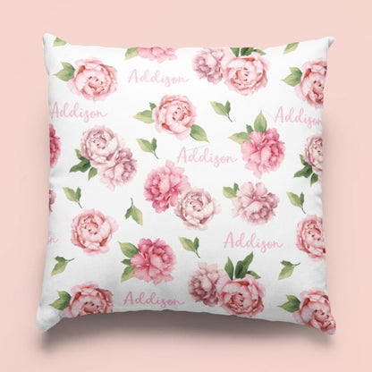 Sugar + Maple Custom Pillow | Peonies - Twinkle Twinkle Little One