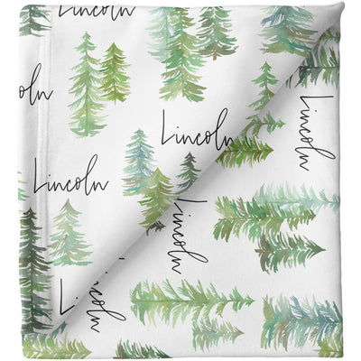 Sugar + Maple Personalized Stretchy Blanket | Pine Tree - Twinkle Twinkle Little One
