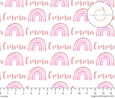 Sugar + Maple Plush Minky Fleece Personalized Blanket | Rainbow - Twinkle Twinkle Little One