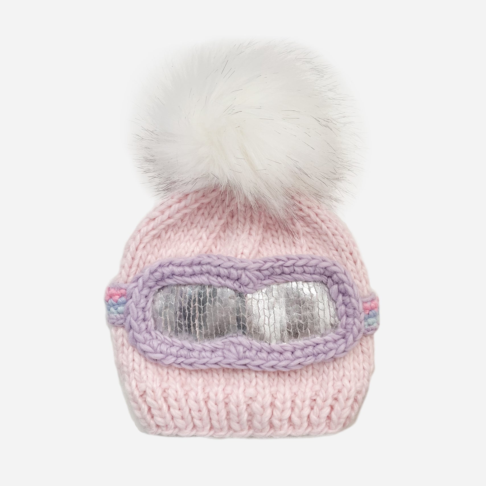 Ski Goggles Knit Hat - Pink