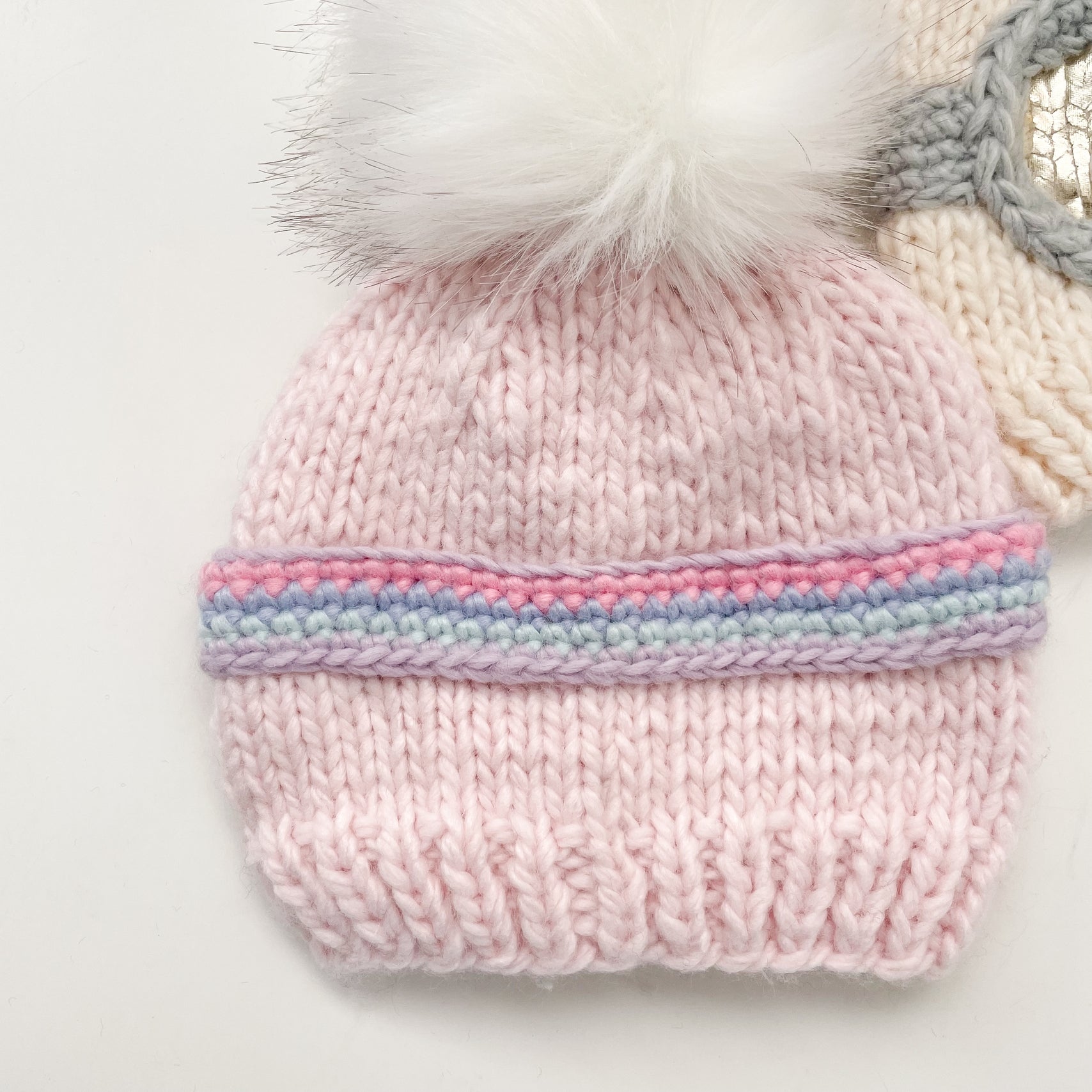 Ski Goggles Knit Hat - Pink - 0