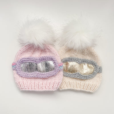 Ski Goggles Knit Hat - Pink - Twinkle Twinkle Little One