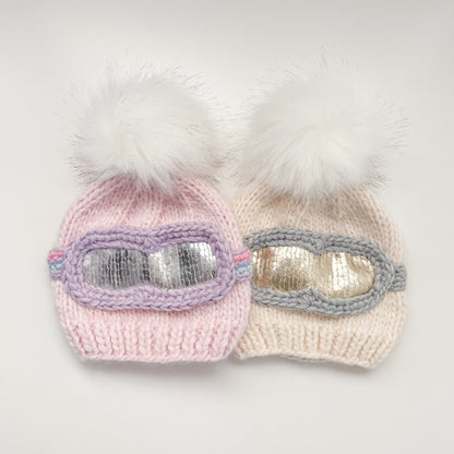 Ski Goggles Knit Hat - Pink - Twinkle Twinkle Little One