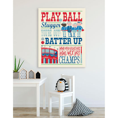 Play All Day - Baseball Stretched Canvas Wall Art - Twinkle Twinkle Little One
