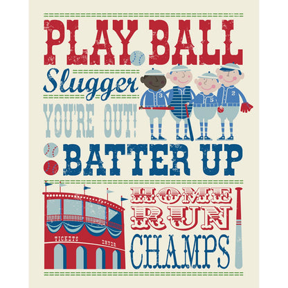 Play All Day - Baseball Stretched Canvas Wall Art - Twinkle Twinkle Little One