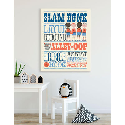 Play All Day - Basketball Stretched Canvas Wall Art - Twinkle Twinkle Little One