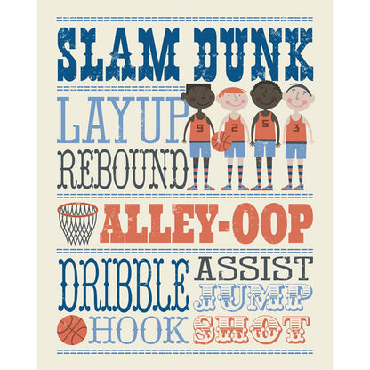 Play All Day - Basketball Stretched Canvas Wall Art - Twinkle Twinkle Little One