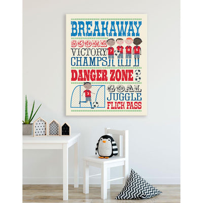 Play All Day - Soccer Stretched Canvas Wall Art - Twinkle Twinkle Little One