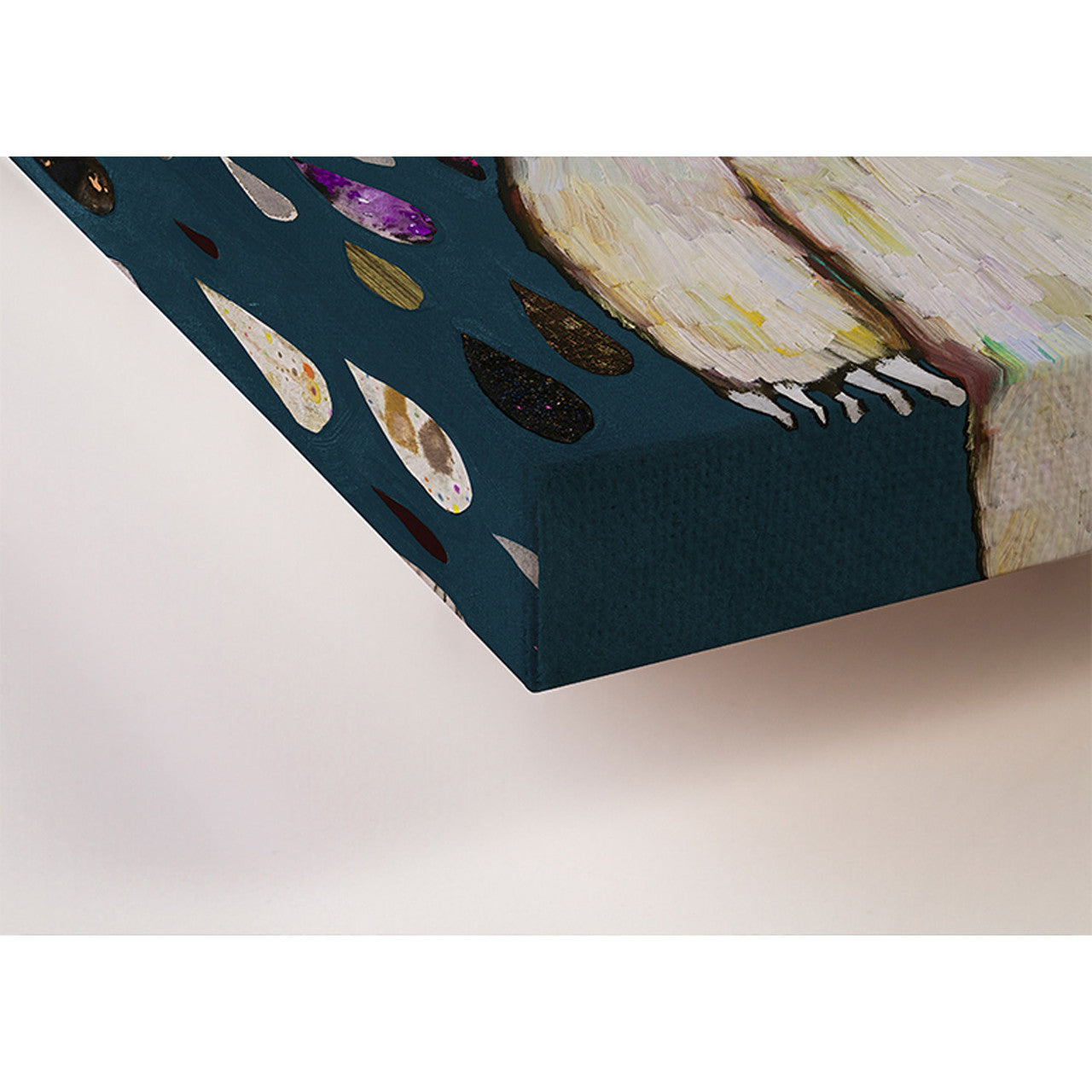 Polar Bear Raindrops Stretched Canvas Wall Art - Twinkle Twinkle Little One