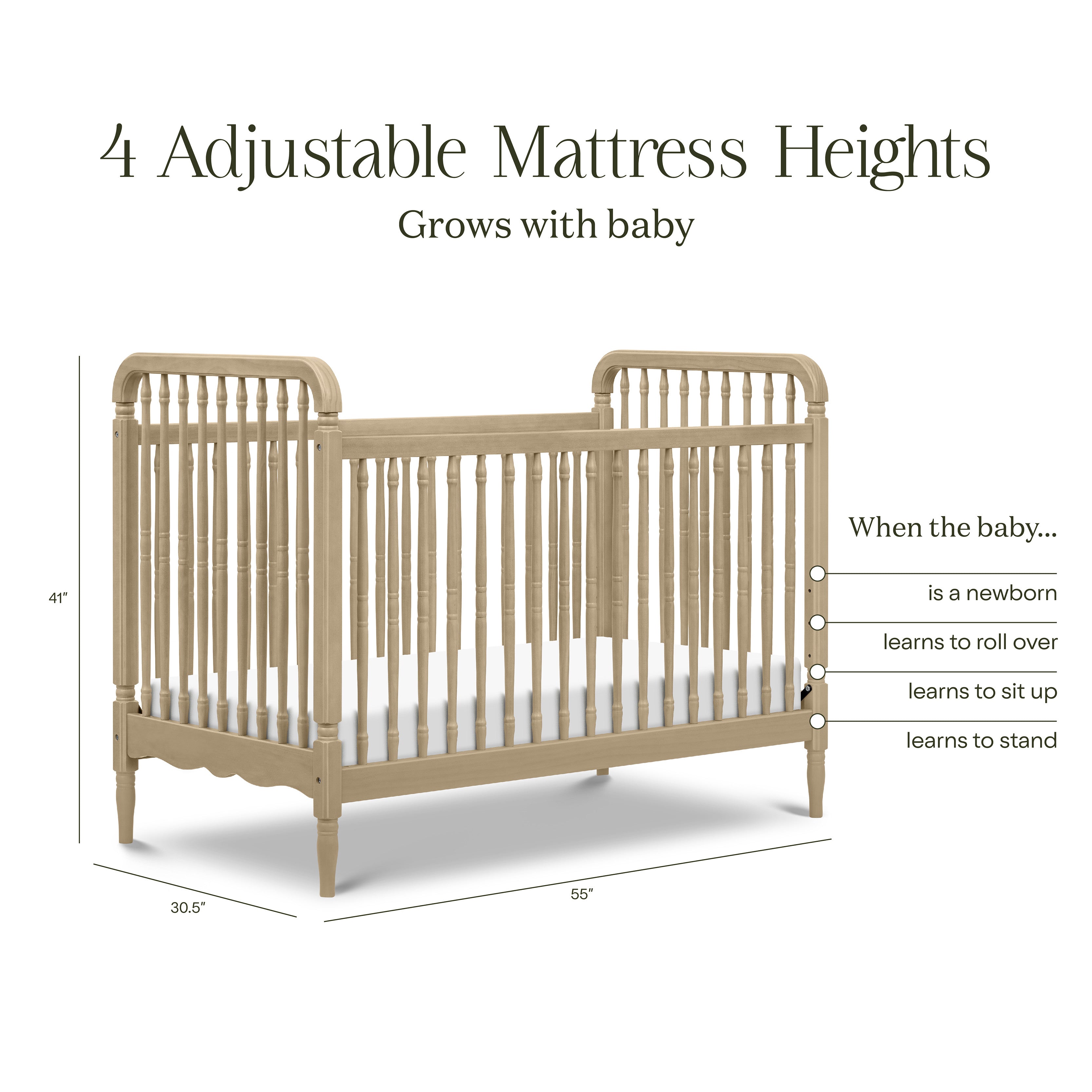 Namesake Liberty 3-in-1 Convertible Spindle Crib with Toddler Bed Conversion Kit