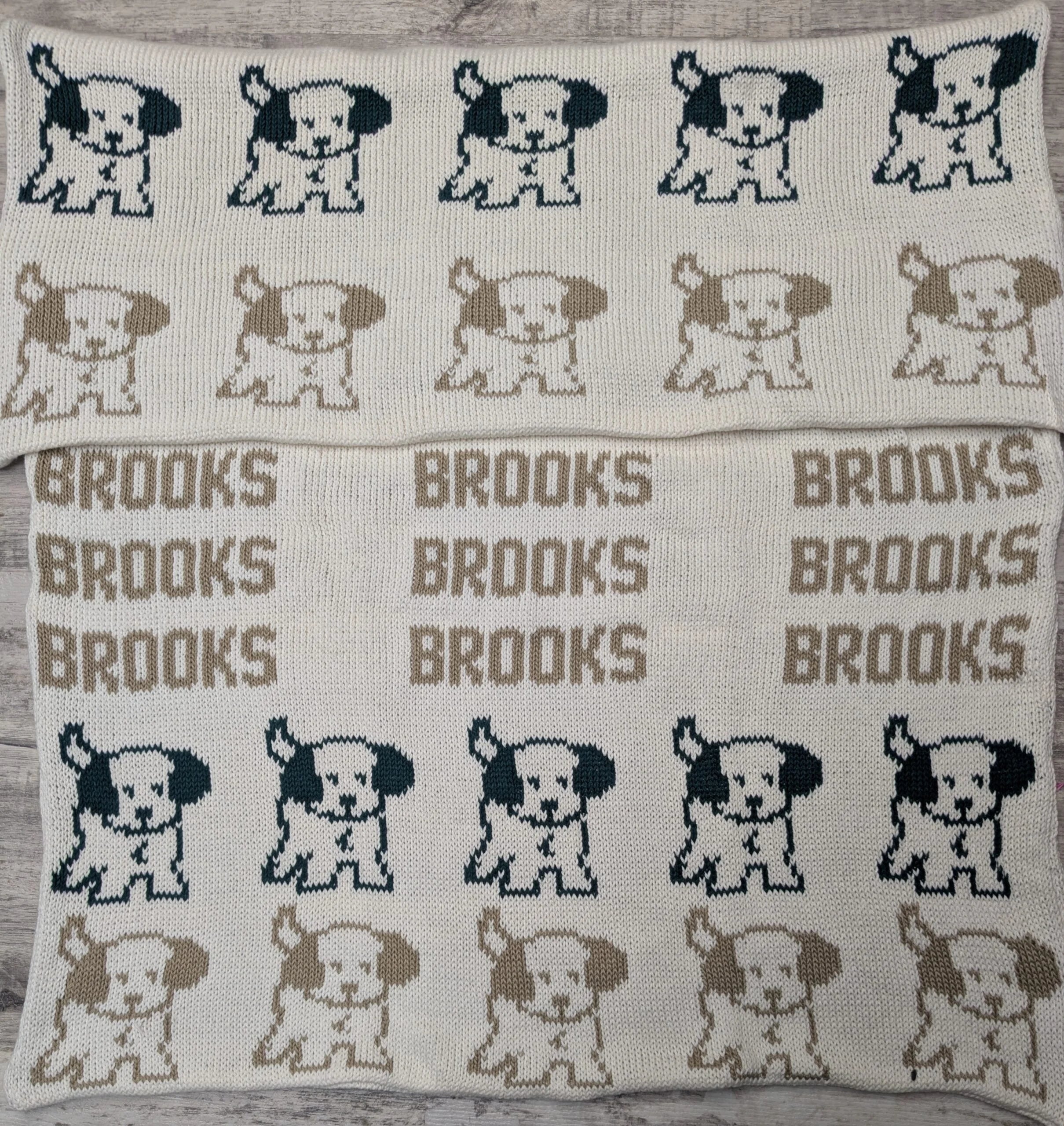 Repeating Name Puppy Double Cotton Knit Blanket