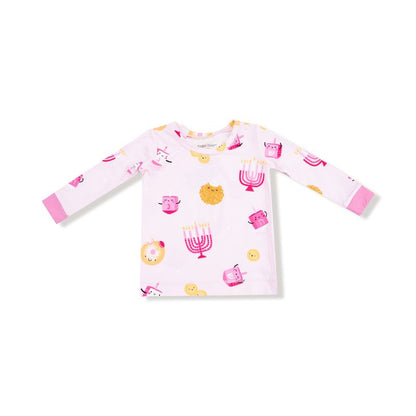 Hanakkah Pink Long Sleeve Loungewear Set - Twinkle Twinkle Little One