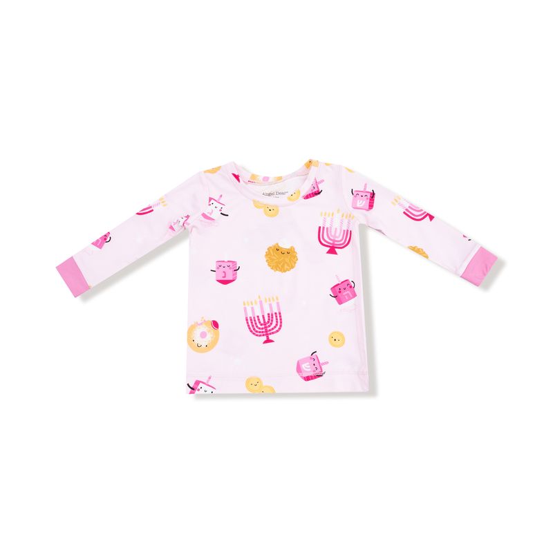 Hanakkah Pink Long Sleeve Loungewear Set - Twinkle Twinkle Little One