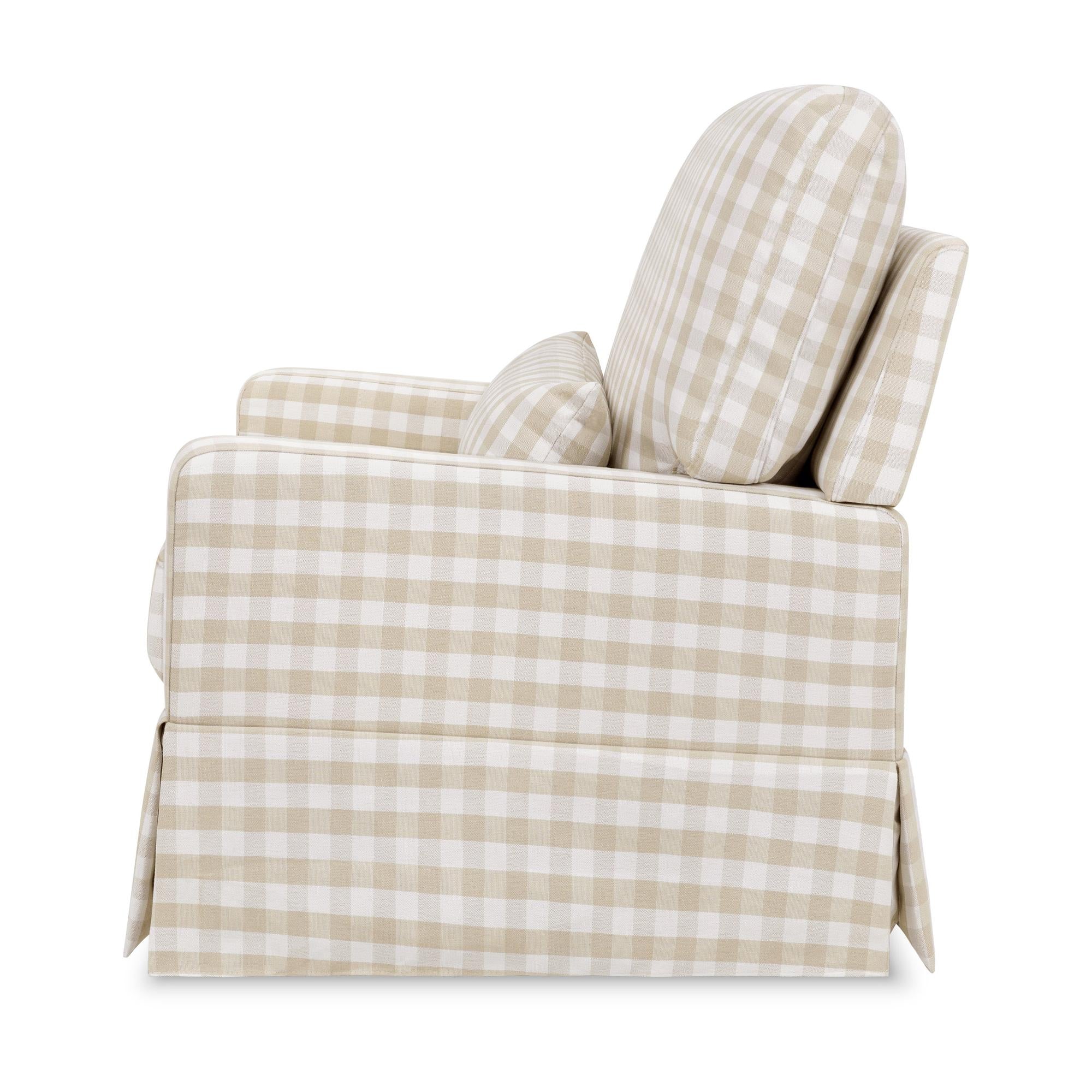 Namesake Crawford Pillowback Chair and a Half Comfort Swivel Glider