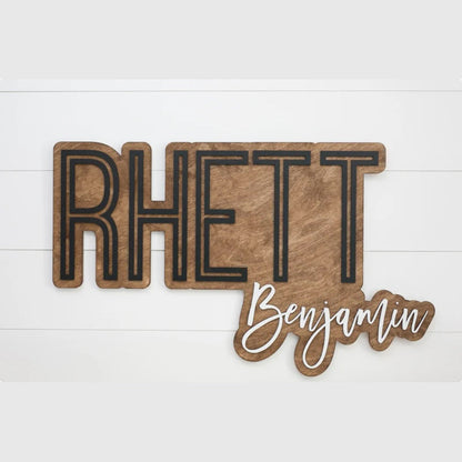 Sugar + Maple Personalized Bubble Wood Sign - Twinkle Twinkle Little One