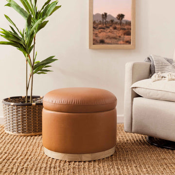 Babyletto Naka Storage Ottoman in Vegan Leather - Twinkle Twinkle Little One