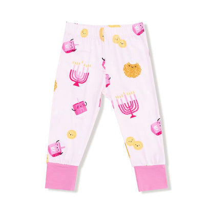 Hanakkah Pink Long Sleeve Loungewear Set - Twinkle Twinkle Little One