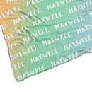 Sugar + Maple Plush Minky Fleece Personalized Blanket | Seaside Ombre - Twinkle Twinkle Little One