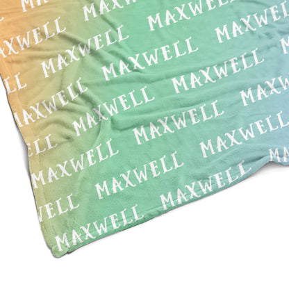 Sugar + Maple Plush Minky Fleece Personalized Blanket | Seaside Ombre - Twinkle Twinkle Little One