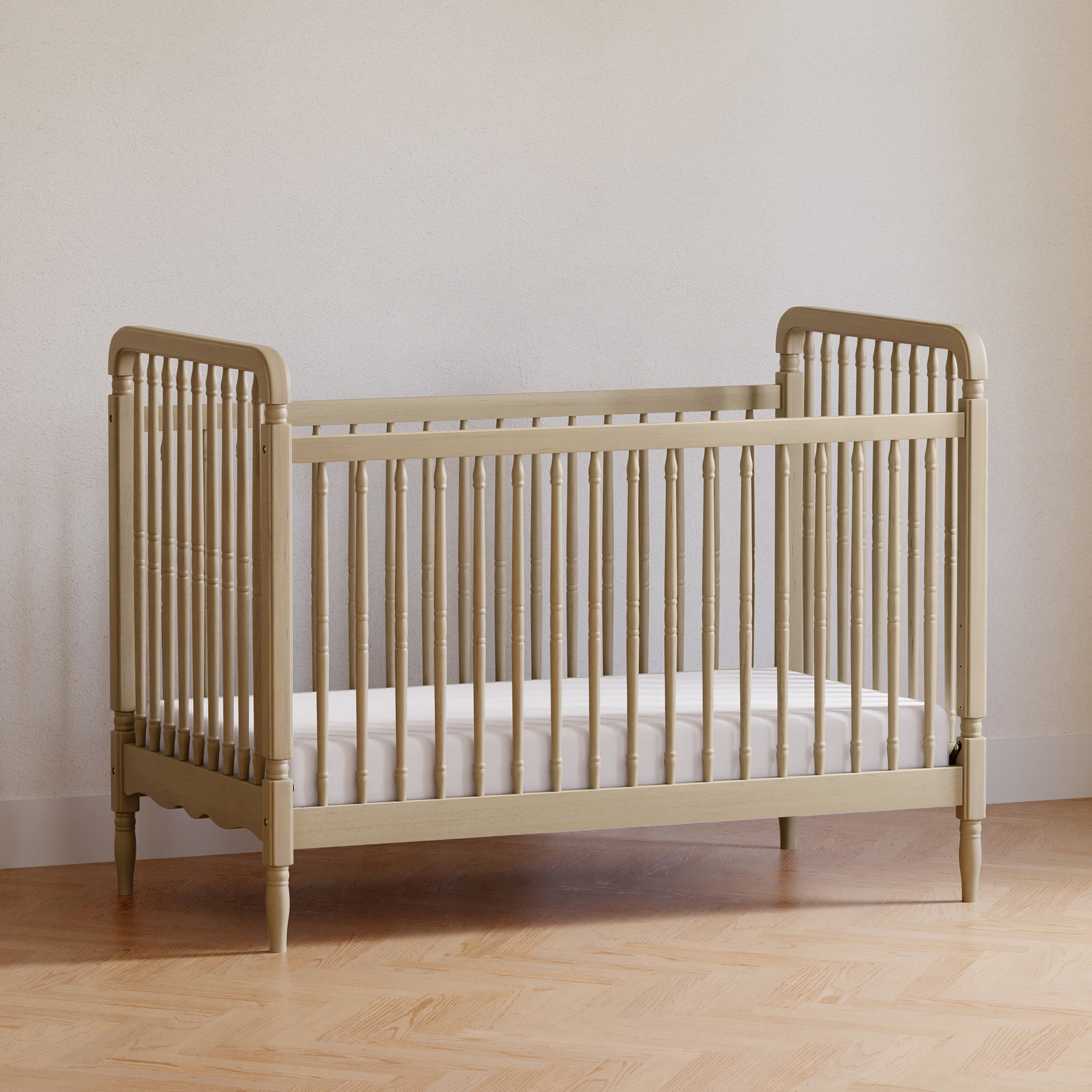 Namesake Liberty 3-in-1 Convertible Spindle Crib with Toddler Bed Conversion Kit