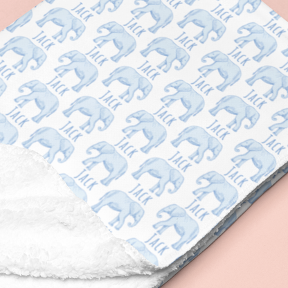 Sugar + Maple Sherpa-Lined Personalized Blanket | Elephants - Twinkle Twinkle Little One
