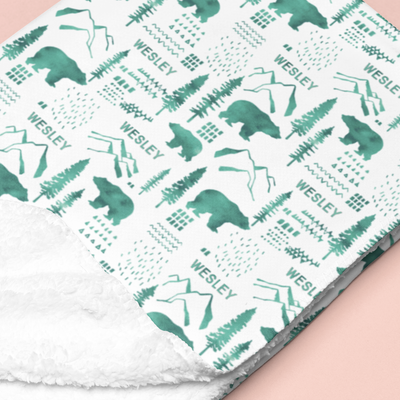 Sugar + Maple Sherpa-Lined Personalized Blanket | Woodland - Twinkle Twinkle Little One