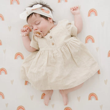 Over the Rainbow Stretchy Crib Sheet - Twinkle Twinkle Little One