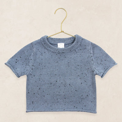 Lou Lou & Company KNIT SHORT SLEEVE TEE & KNIT SHORTS Set - Cadet SPECKLE - Twinkle Twinkle Little One