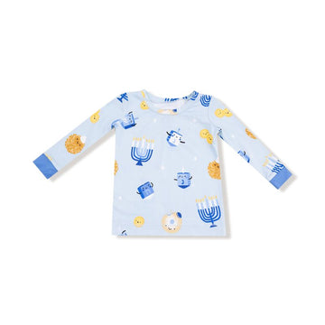 Hanakkah Blue Long Sleeve Loungewear Set - Twinkle Twinkle Little One