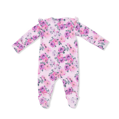 Rose Abundance 2 Way Ruffle Back Zipper Footie
